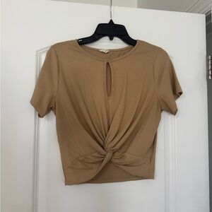Tan ribbed top